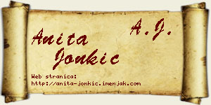 Anita Jonkić vizit kartica